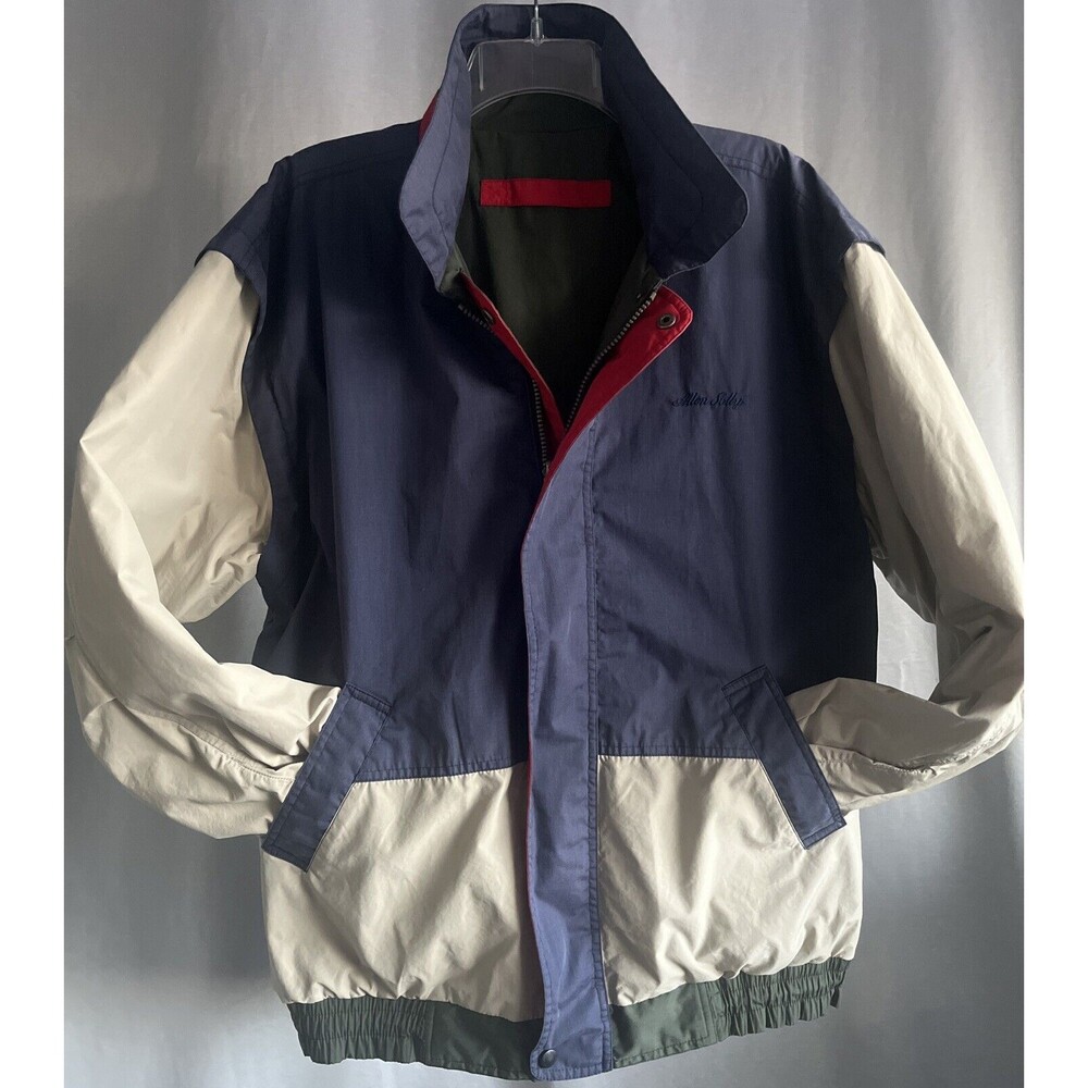 Allen Solly Reverse Bomber Flight Jacket Elastic Waist Length Snap Cuff Cotton